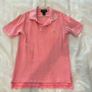 Boys Size 8 Washed/vintage Neon Pink/Orange Polo